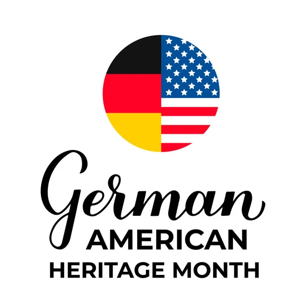 ドイツ系アメリカ人の遺産月間タイポグラフィポスター 米国での毎年恒例のイベントは10月に祝われます バナー チラシ ステッカーなどのベクトルテンプレート — ストックベクタ