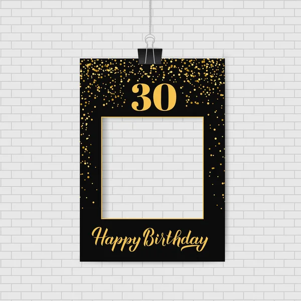Happy 30Th Birthday Photo Booth Frame Birthday Party Photobooth Props — Stock Vector