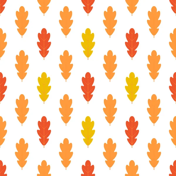 Fall oak leaves seamless pattern. Autumn vector background for fabric, clothes, scrapbooking, wrapping paper, etc — Stock Vector