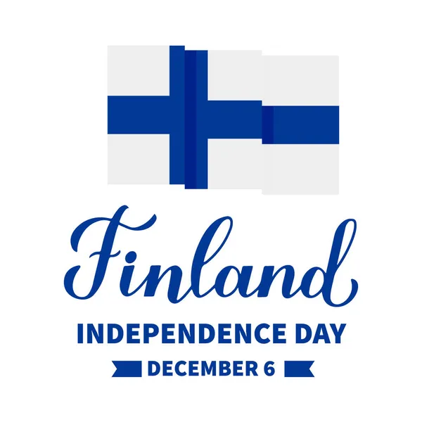 Cartaz Tipográfico Dia Independência Finlândia Férias Finlandesas Celebram Dia Dezembro — Vetor de Stock