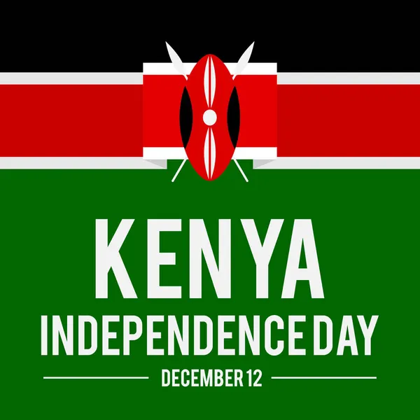 Cartaz Tipográfico Dia Independência Quénia Férias Nacionais Celebram Dia Dezembro — Vetor de Stock