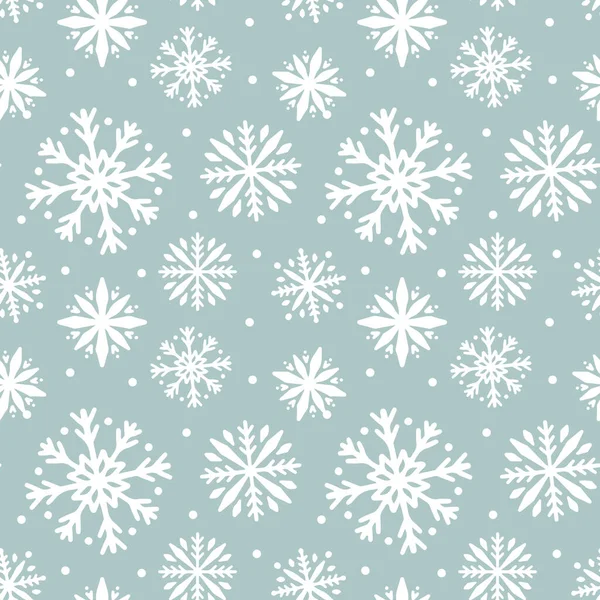 Fiocchi Neve Invernali Modello Senza Soluzione Continuità Sfondo Vettore Natale — Vettoriale Stock