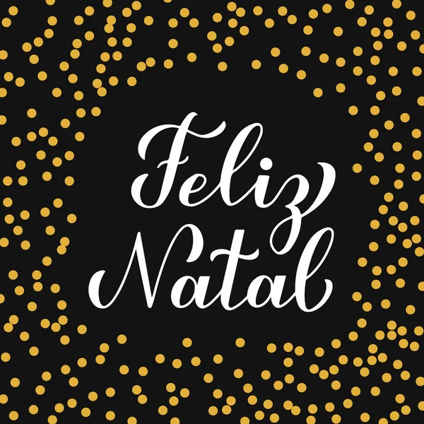 费利兹 纳塔尔笔迹手写字体 用葡萄牙语写的圣诞快乐字体海报 贴纸等的矢量模板 — 图库矢量图片