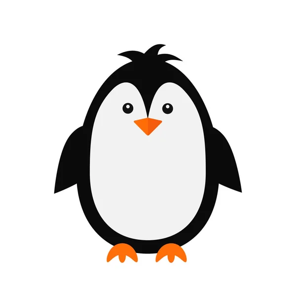 Симпатичный Мультяшный Пингвин Изолирован Белом Антарктическая Векторная Иллюстрация Птиц Легко Стоковый вектор