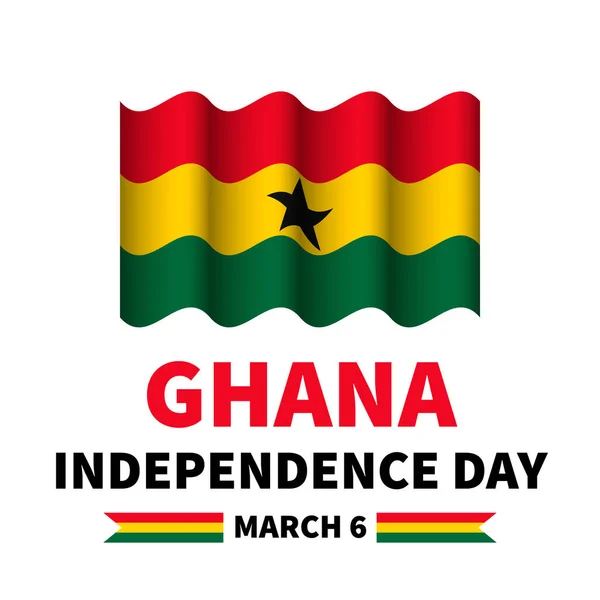 Ghana Independence Day typography poster. Vacances ghanéennes le 6 mars. Modèle vectoriel pour bannière, carte de vœux, flyer, etc. Vecteur En Vente