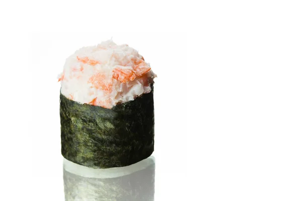 Gunkan Sushi Shrimp Rice Wrapped Nori Seaweed Japanese Traditional Cuisine — Stock Photo, Image