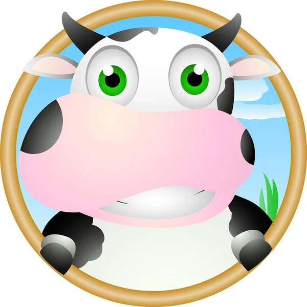 可爱奶牛的脸 — 图库矢量图片