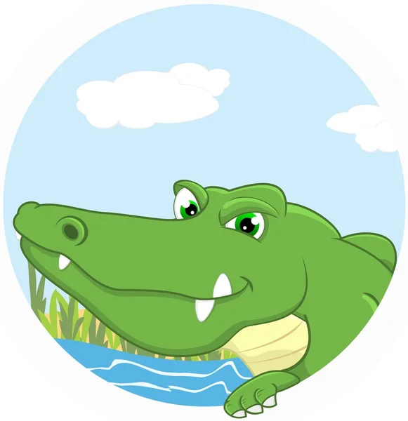 Mascotte de Crocodile illustrée — Image vectorielle