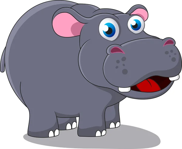 Happy hippo dessin animé — Image vectorielle