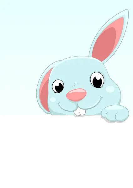 Conejo de Pascua con signo en blanco — Vector de stock