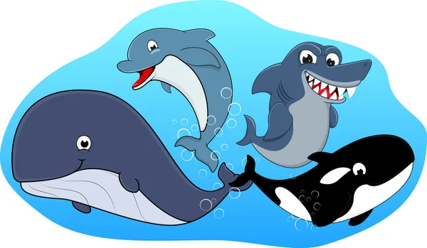 Set di mammiferi marini — Vettoriale Stock