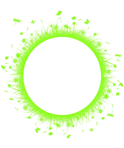 Πράσινο γρασίδι σε κύκλο — Διανυσματικό Αρχείο