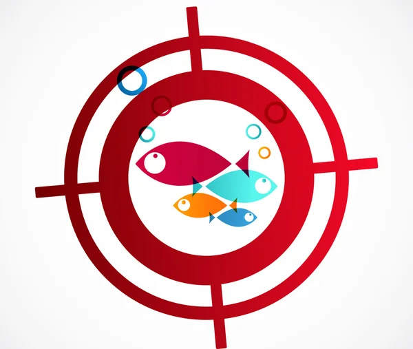 Logo poisson chasseur Résumé Contexte — Image vectorielle