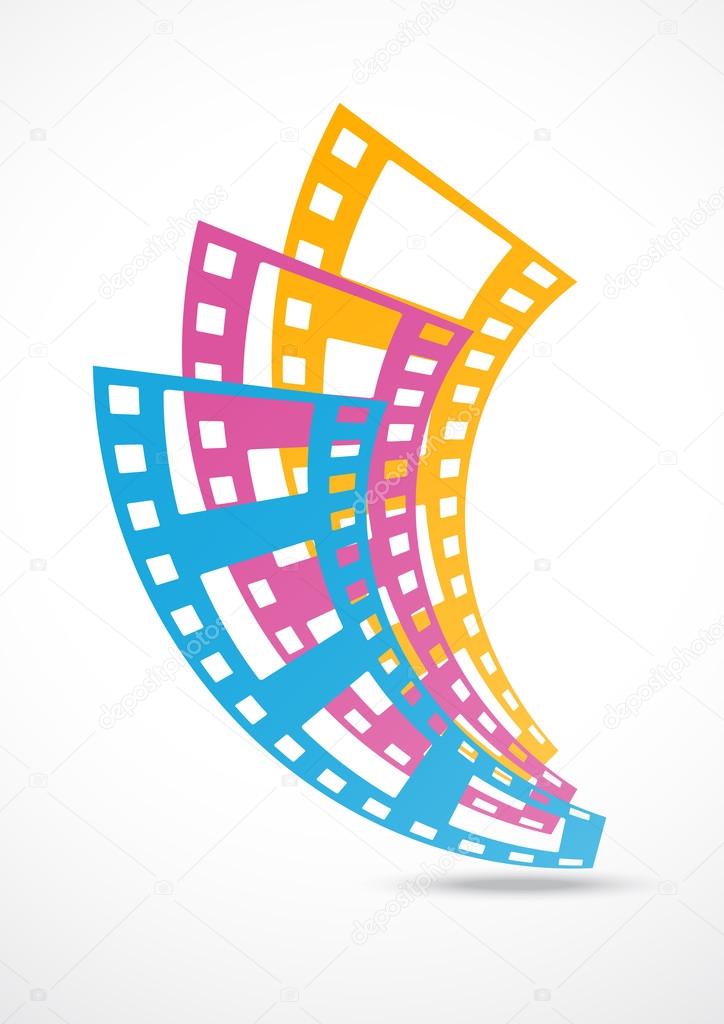 Vector Illustration of film strip logo abstract background