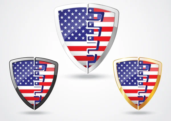 Independence day USA shield — Stock Vector