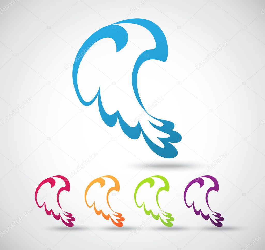 Image vectorielle Un oiseau volant abstrait. icône d'entreprise par  ©bejotrus - 35233671, image size:1024x966