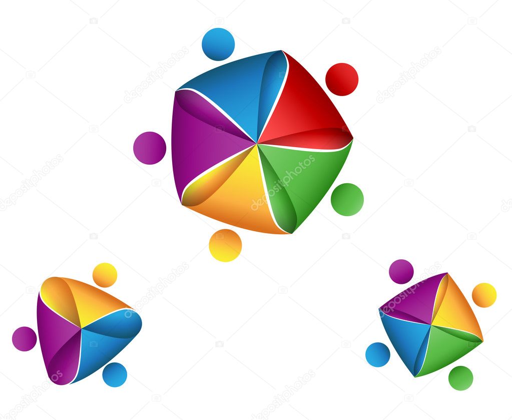 Vector Illustration of Group business symbol. union concept