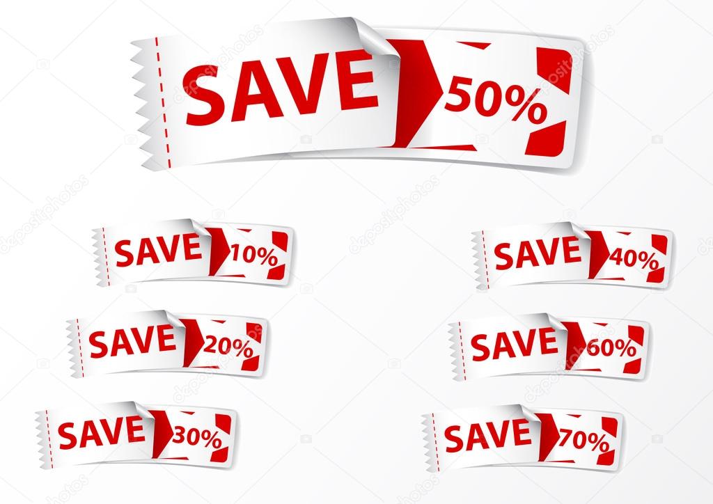 Set of Discount price labels