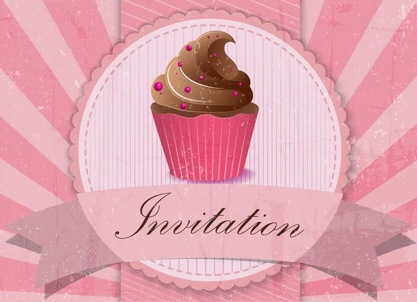 Cupcake label on vintage paper — Stock Vector