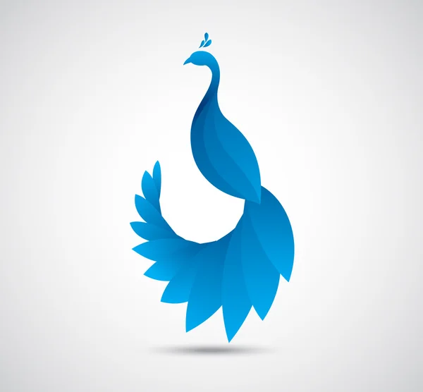 Abstracto icono de la hoja de pavo real — Vector de stock