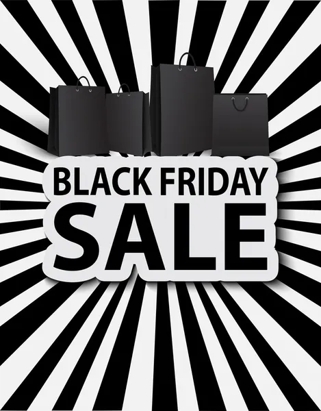 Black friday koop met boodschappentassen. poster verkoop — Stockvector