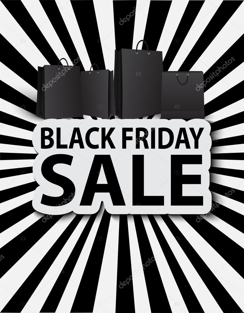 Black friday sale with shopping bags. Poster sale