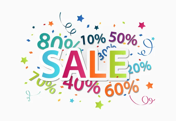 Sale celebration with percent discount — Stock Vector