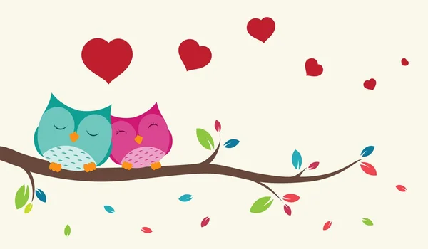 Couple of birds in love — Stock Vector