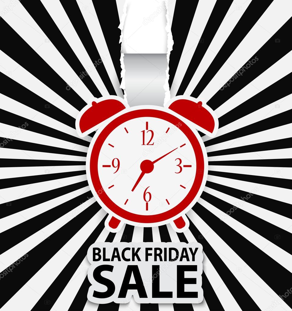 Black friday sale design with alarm clock