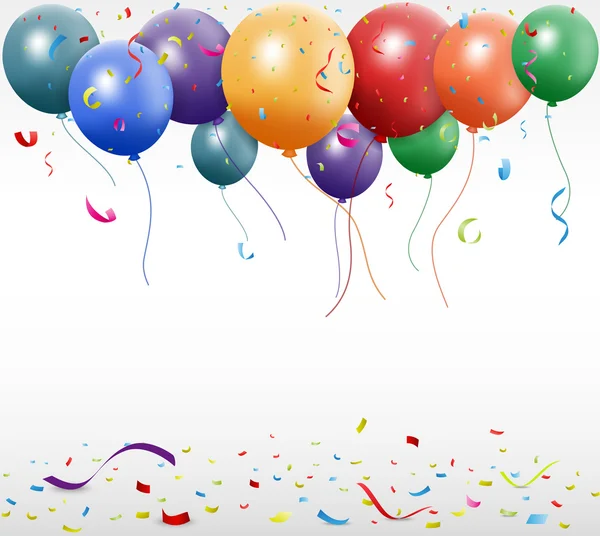 Oslava narozenin s balon a stuha — Stockový vektor