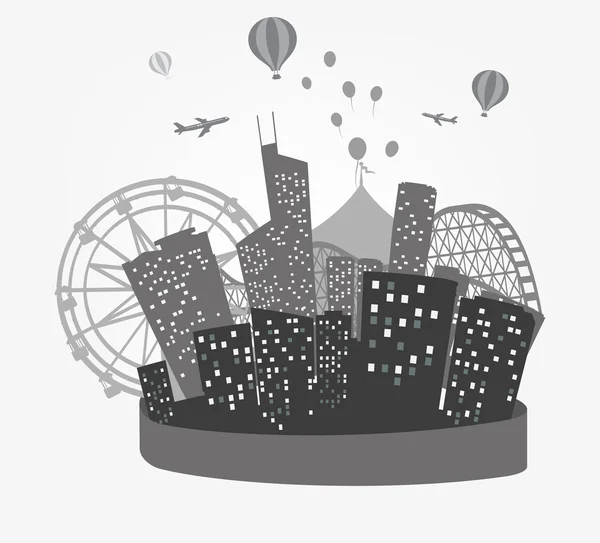 City Skyline Silhouette background — Stok Vektör