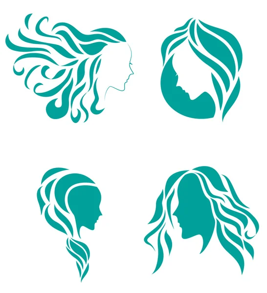 Hair fashion icon symbol of female beauty — Stock Vector