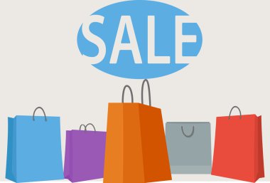 renkli alışveriş torbaları arka plan