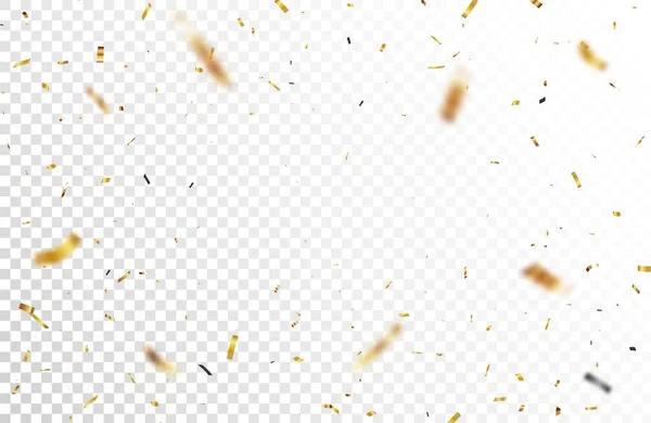 Векторна Ілюстрація Золотого Банера Конфетті Ізольовано Прозорому Фоні — стоковий вектор