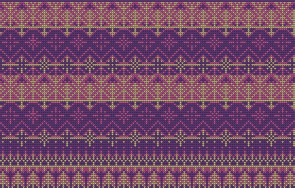 Motif Tricoté Dans Les Couleurs Rose Lilas Élégant Fond Vectoriel — Image vectorielle