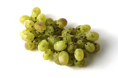 Beyaz arka planda beyaz üzümlü bir masa fırçası. Yüksek kalite fotoğraf