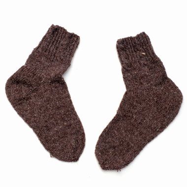 Beyaz arka planda yün çoraplar. Yüksek kalite fotoğraf