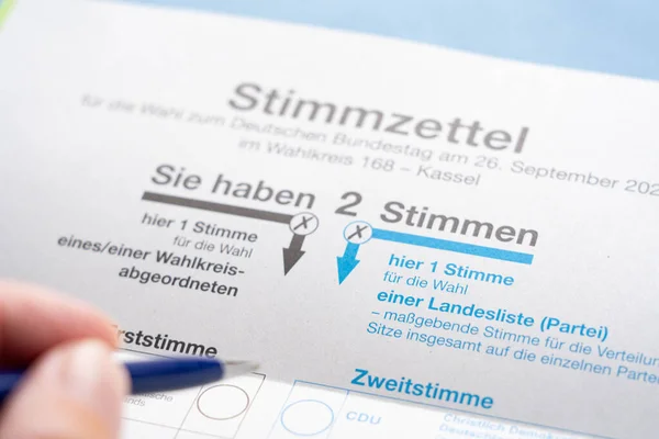 Deutsche Stimmzettel Für Die Politischen Wahlen Deutschland Zur Erst Und — Stockfoto