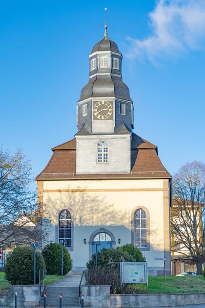 Iglesia Protestante Kassel Ihringshausen Alemania Día Soleado Otoño —  Fotos de Stock