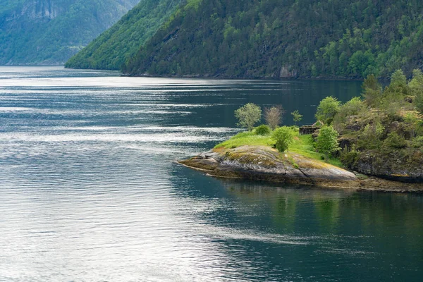 Bela Paisagem Fiorde Hellesylt Noruega — Fotografia de Stock