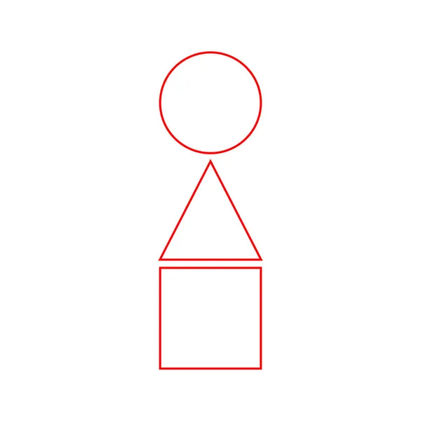 Cercle Triangle Icône Carrée Logo Symbole Fond Illustration Vectorielle Simple — Image vectorielle