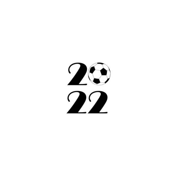 2022 Πρωτοχρονιά. Αριθμοί, αριθμοί. Μαύρη σιλουέτα. Μπροστά οριζόντια άποψη. Διανυσματική απλή επίπεδη γραφική απεικόνιση. Το απομονωμένο αντικείμενο σε λευκό φόντο. Απομόνωσε. Πρωτάθλημα ποδοσφαίρου — Διανυσματικό Αρχείο