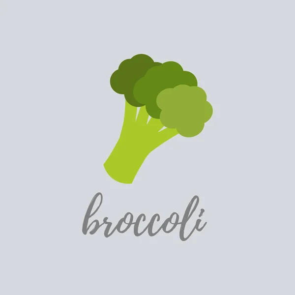 Desain poster sayuran vintage dengan brokoli vektor terisolasi . - Stok Vektor