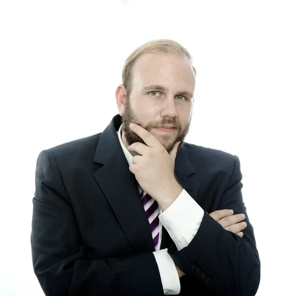 Beard business man thinking — Stock Photo, Image