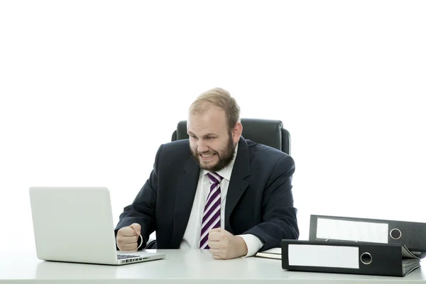 Barba hombre de negocios está frustrado —  Fotos de Stock