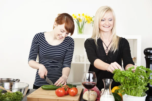 Twee vrouwen een maaltijd bereiden — Stockfoto