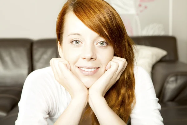 Portrait of a beautiful redhead woman — Stock Photo, Image