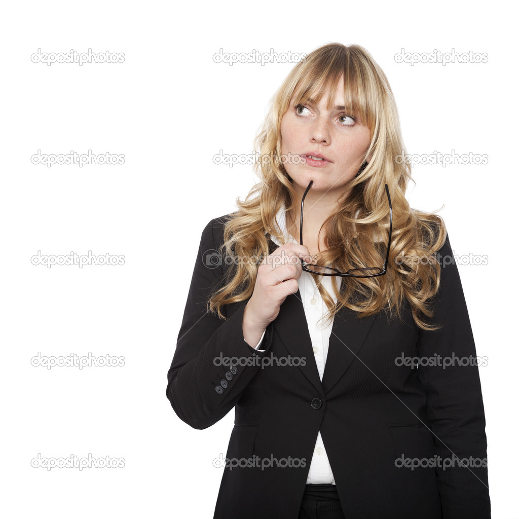 Young blond attractive business woman