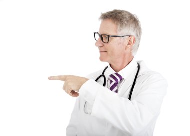 çerçevenin sol işaret eden doktor