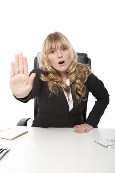 Young businesswoman saying - No — Stock Photo, Image